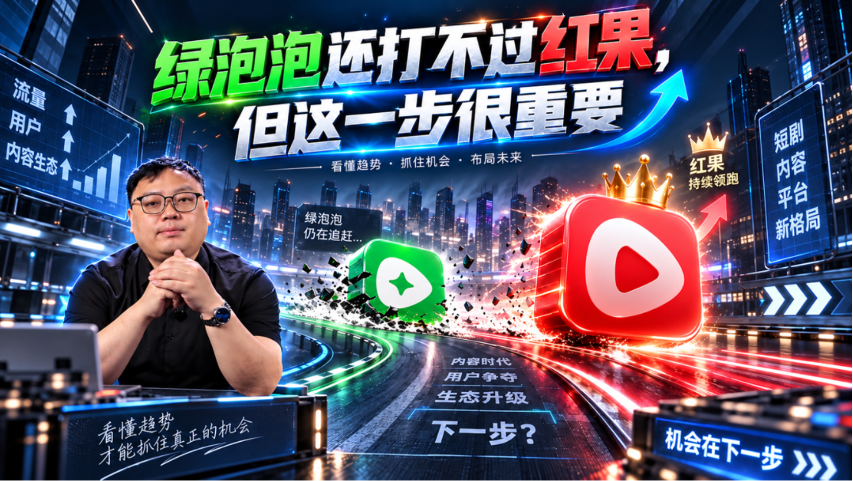 绿泡泡还打不过红果，但这一步很重要。