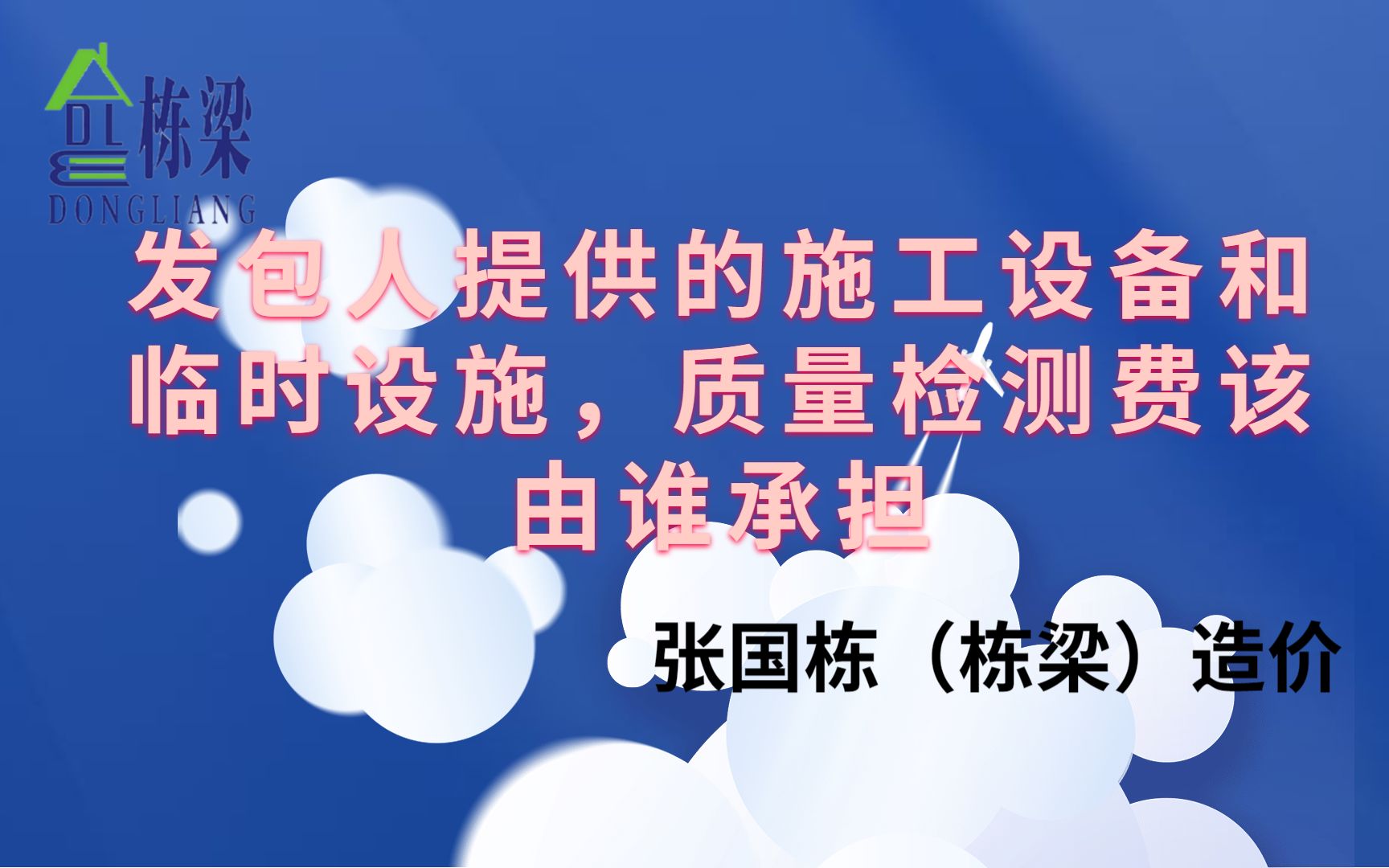 张国栋(栋梁)造价之发包人提供的施工设备和临时设施,质量检测费该由谁承担哔哩哔哩bilibili