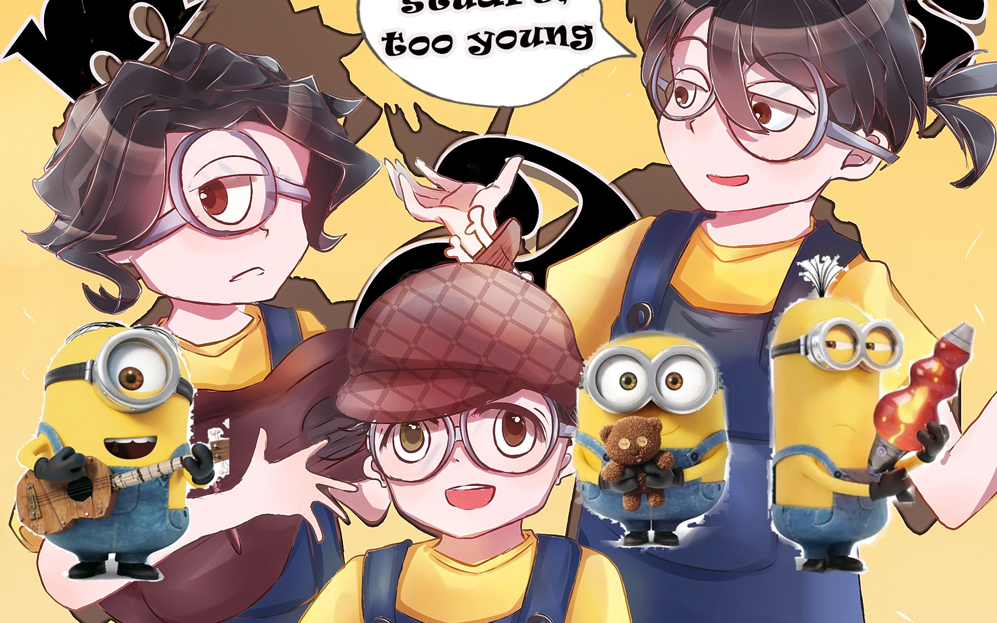 小黄人三人组,但是拟人!