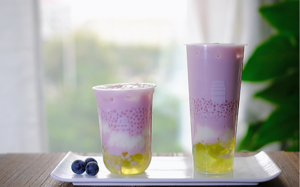 "葡萄牛奶天堂"葡萄9977鲜奶,搭配q弹的麻薯和清爽的冻冻,真的太