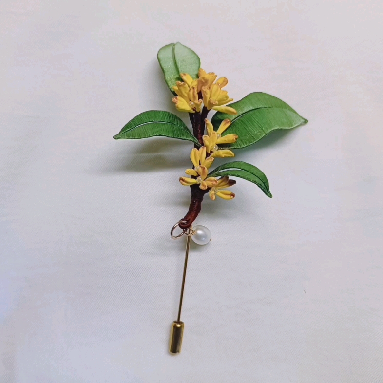 原创缠花桂花胸针