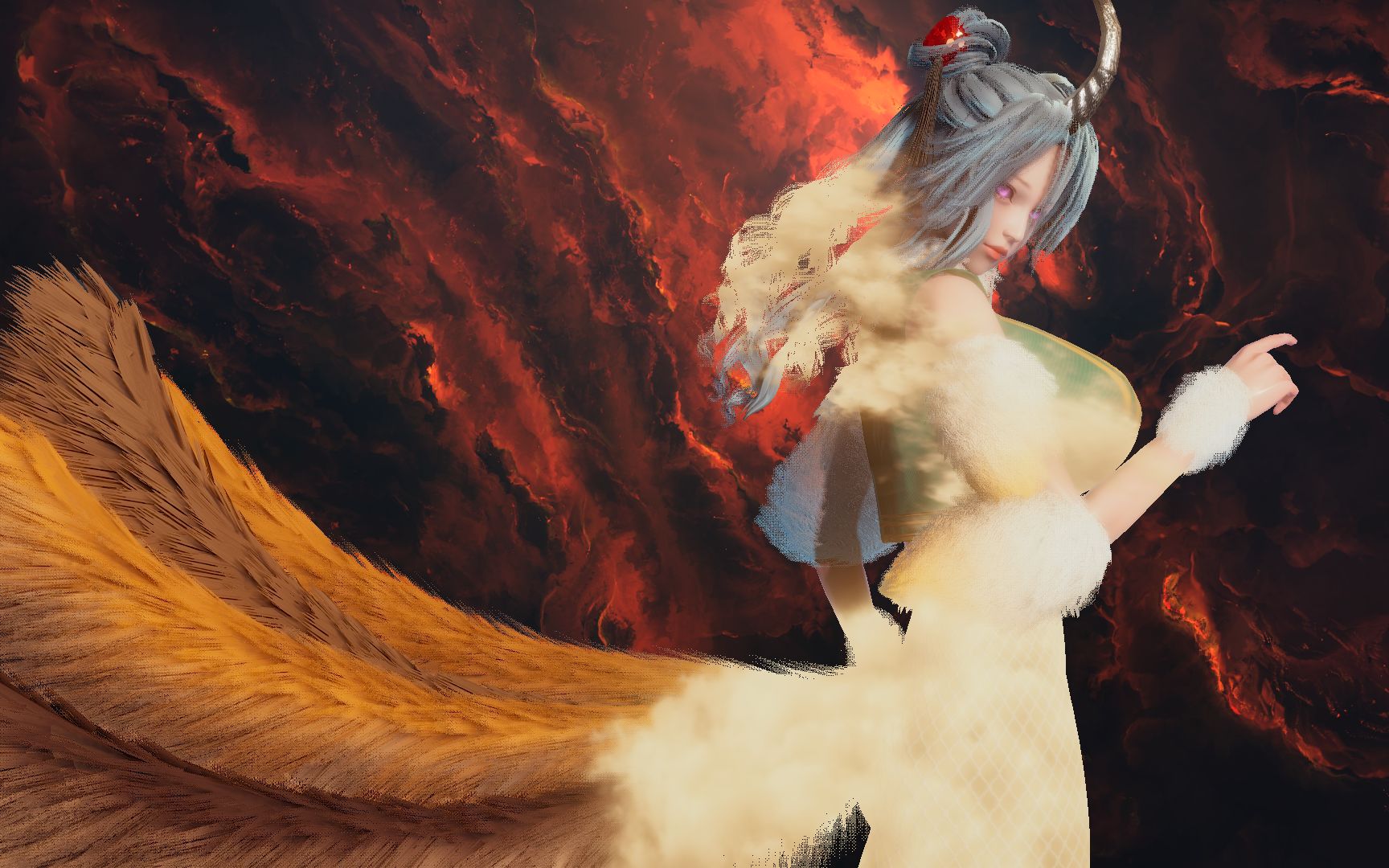 《山海经·狰》你能接受长着五条尾巴和一只角的小姐姐吗_哔哩哔哩