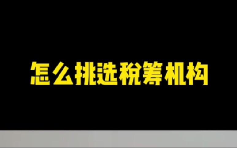 手把手教你挑选税筹机构,老板们必看哔哩哔哩bilibili