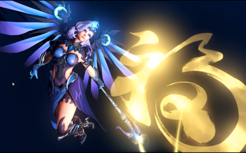 天使全明星皮肤"游戏中"第三人称视角 超清表情特写~超美啊