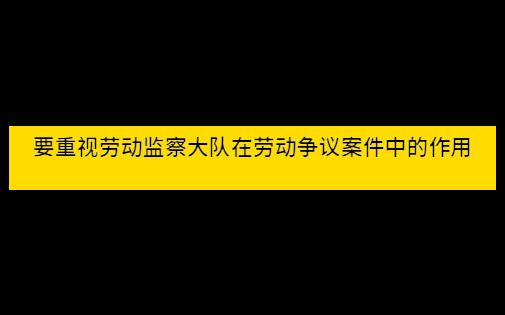 重视劳动监察大队在劳动争议案件中的作用哔哩哔哩bilibili