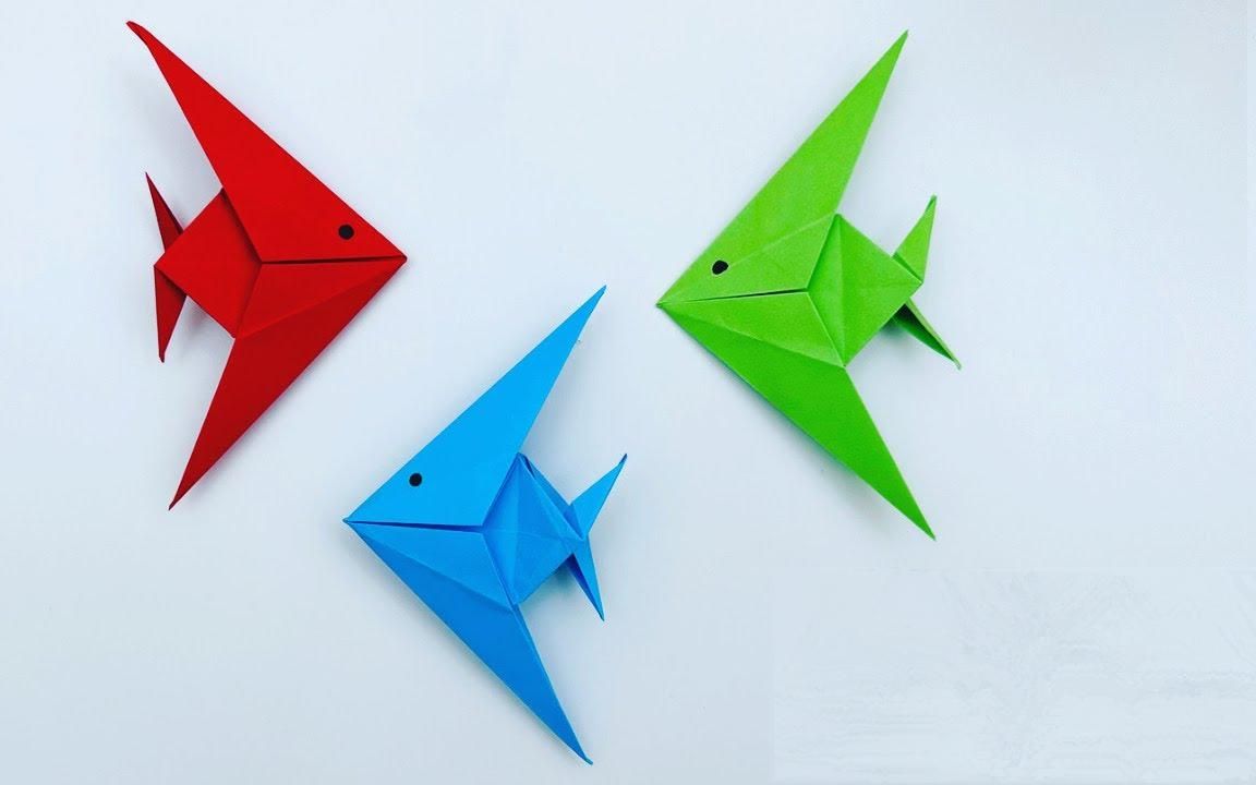 简单折纸小鱼图片