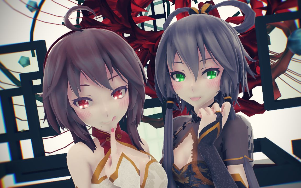 mmd洛天依乐正绫过节又有东西吃了glow