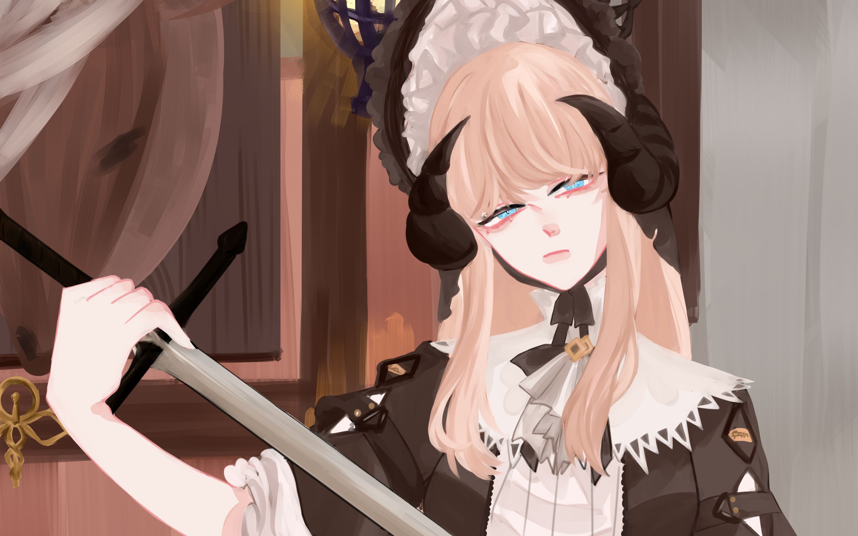 【sai绘画过程】手中持剑的鸟画个幻象黑兔家的大公子棘刺