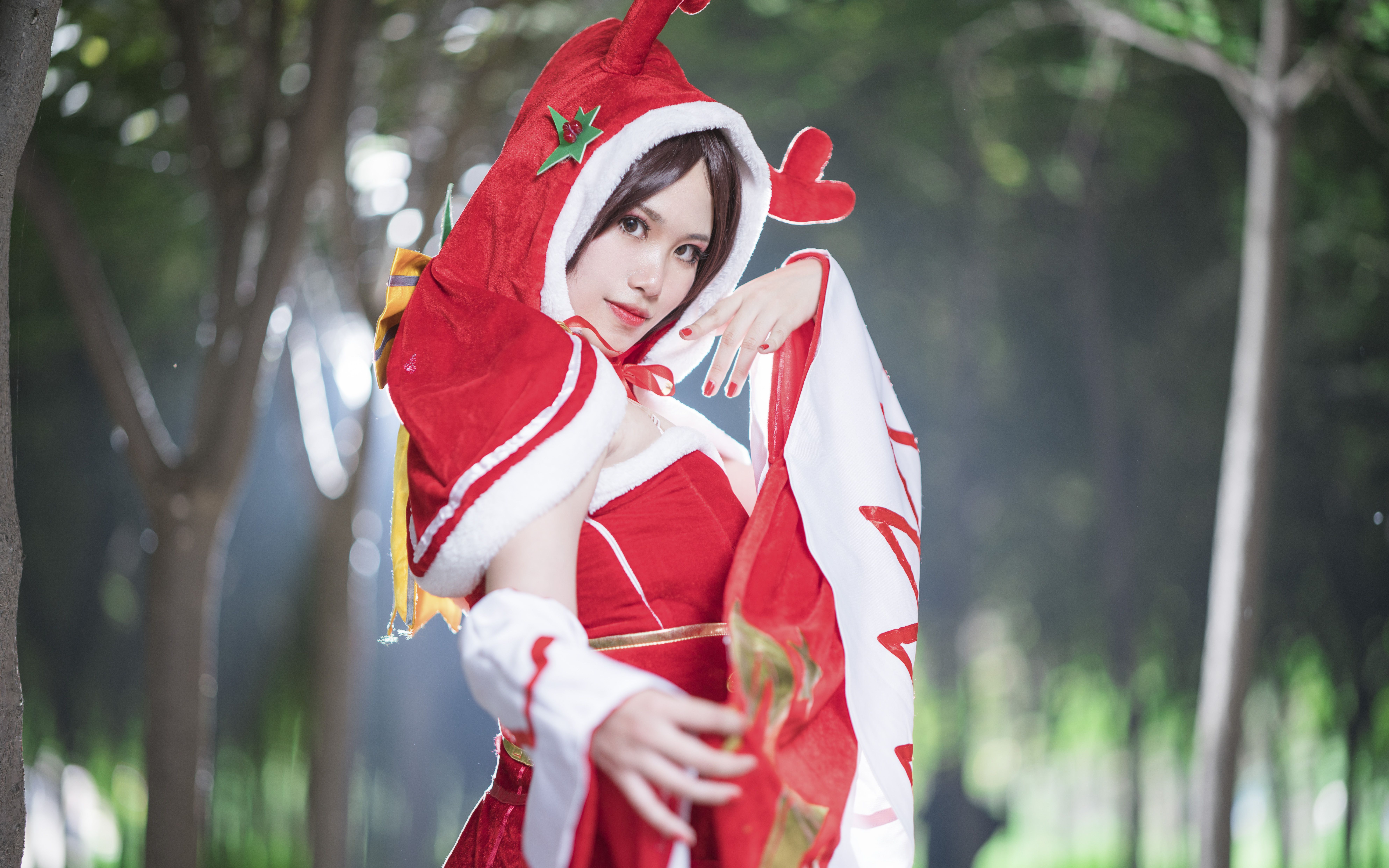 王者荣耀貂蝉圣诞恋歌仿妆平安夜想要和你一起度过