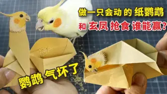 【折纸】教你做一只会“抢食”的纸鹦鹉