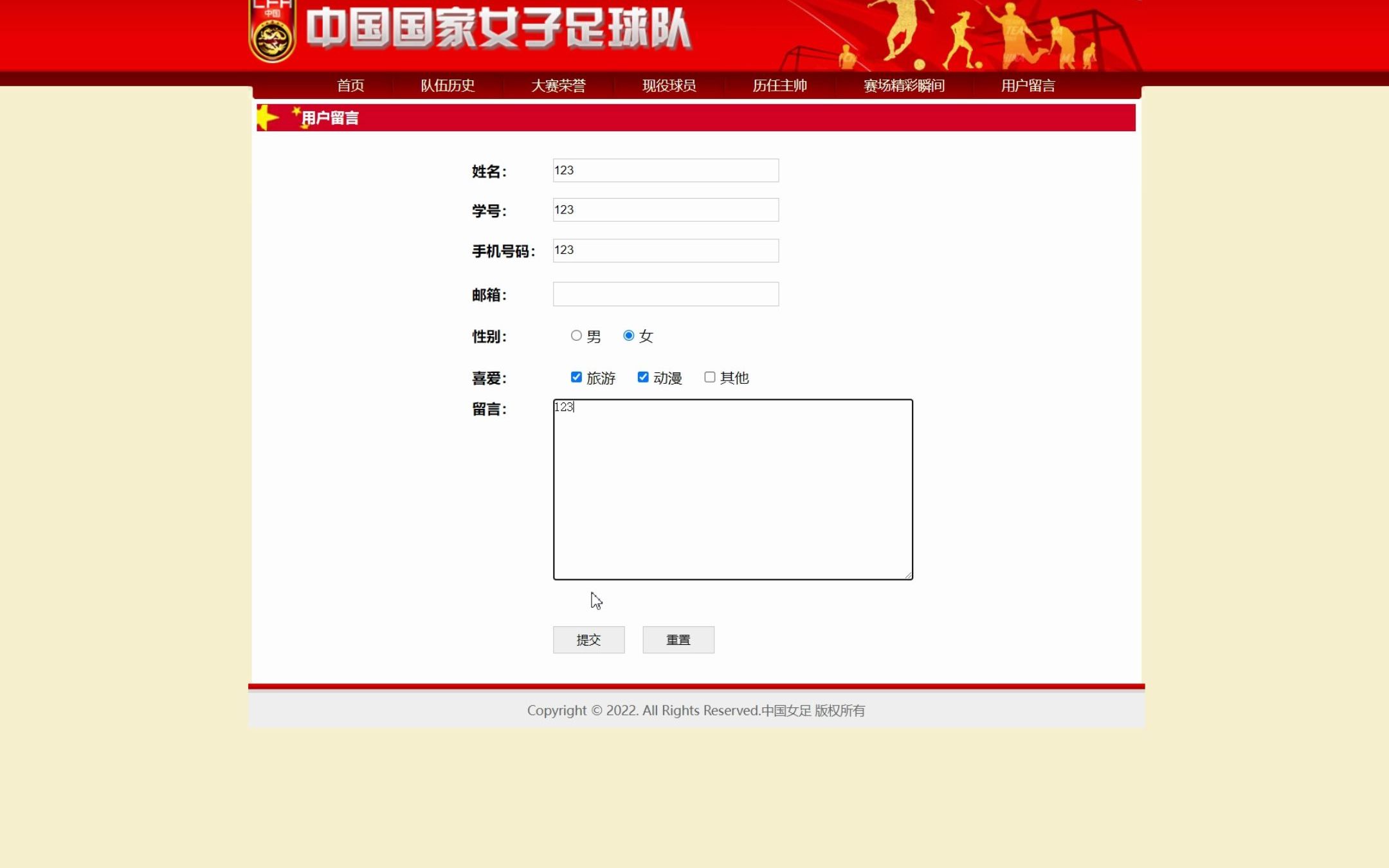 html网页设计代码作业 html5大作业 中国女足(7页)哔哩哔哩bilibili