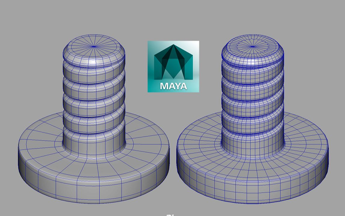 maya硬表面卡线教程,10分钟学会maya卡线制作简单螺母螺丝效果,maya零