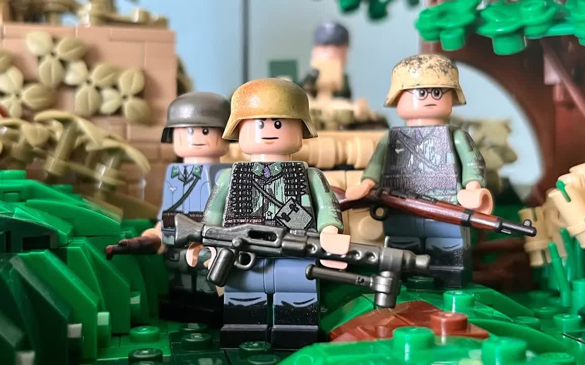 乐高第二次世界大战moc-1944年位于诺曼底的鲁弗特瓦芬部队快速拼搭