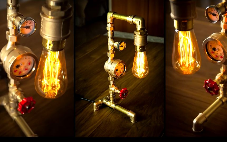 蒸汽朋克diy——工业管道灯