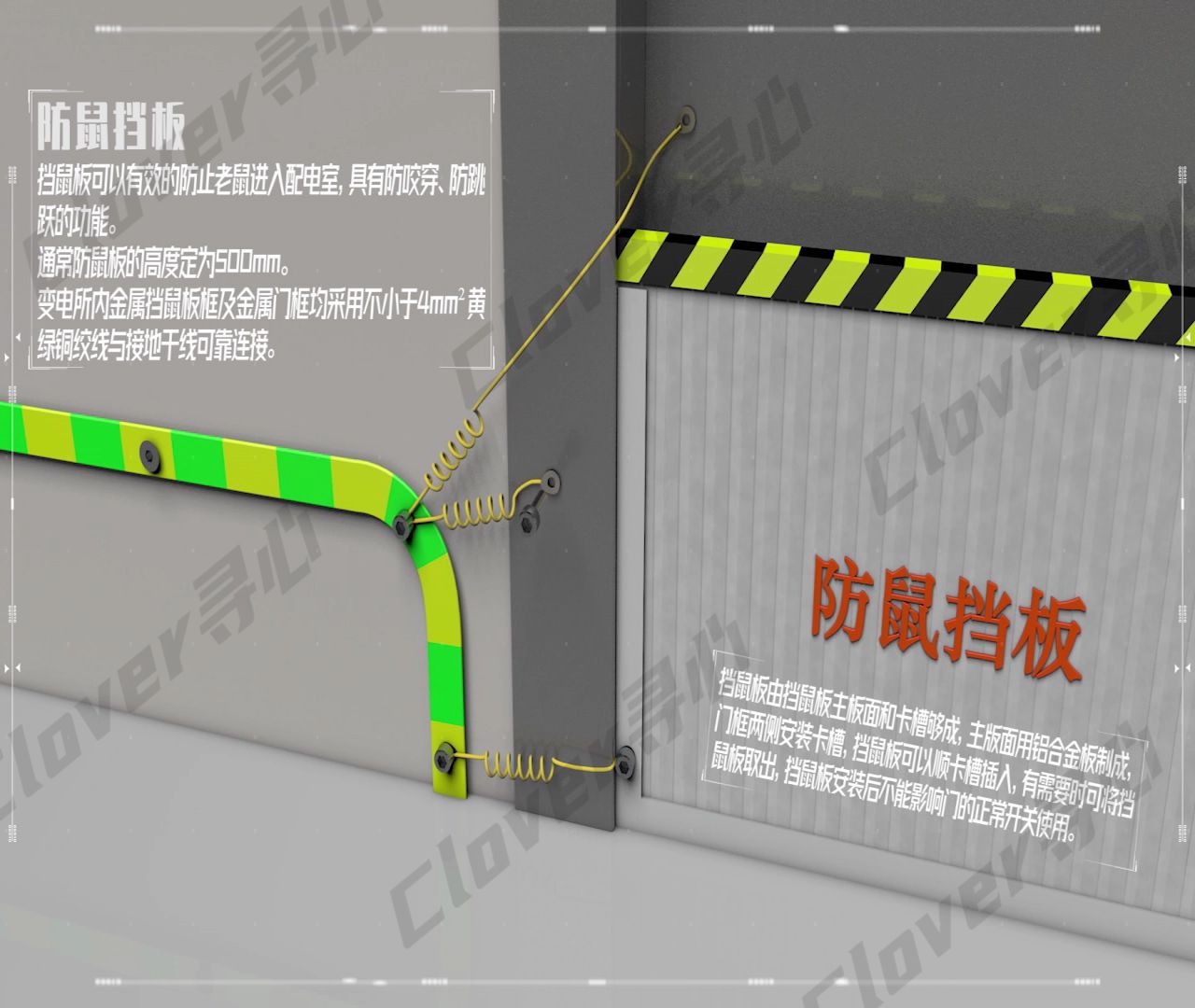 【bim】配電室防鼠擋板 擋鼠板接地工藝動畫 練習【c4d】【pr】【ae