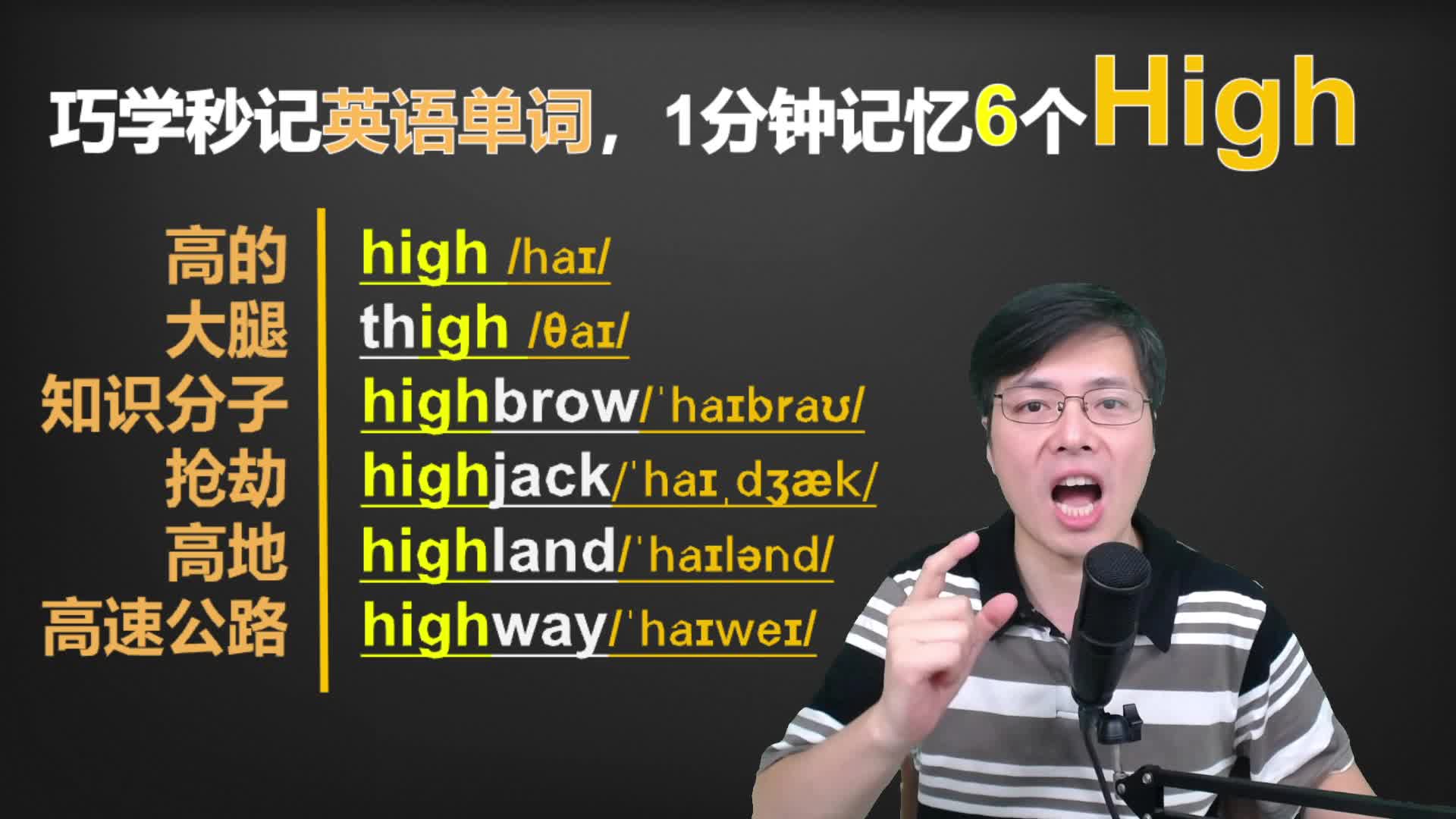 学会一个单词High,快速扩展记忆6个单词,跟山姆老师学英语词汇哔哩哔哩bilibili