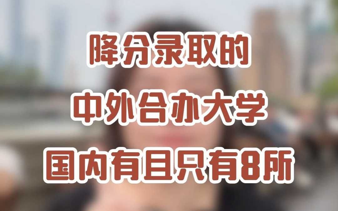 降分录取的中外合办大学国内有且只有8所!哔哩哔哩bilibili