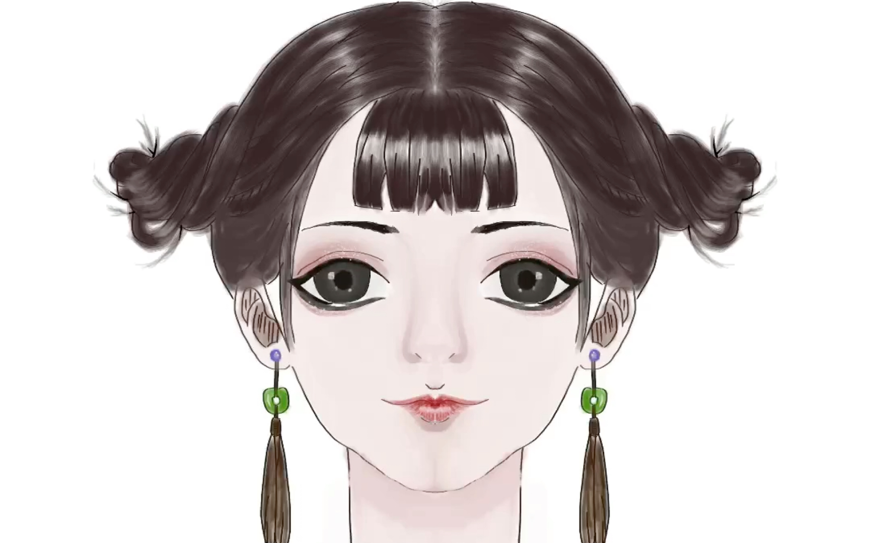 用procreate的"对称"临摹古风人物头像