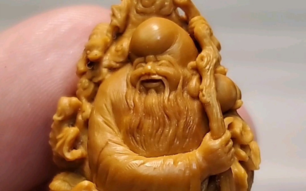 精品大寿星一颗,工韵细节非常好 #兽星 #橄榄核雕 #文玩核雕