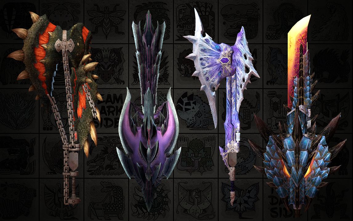 【怪物猎人世界:冰原】斩斧&盾斧全171种模型(4k)