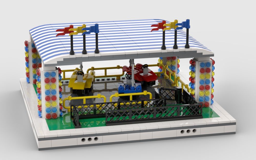 乐高moc作品 游乐园模块 碰碰车