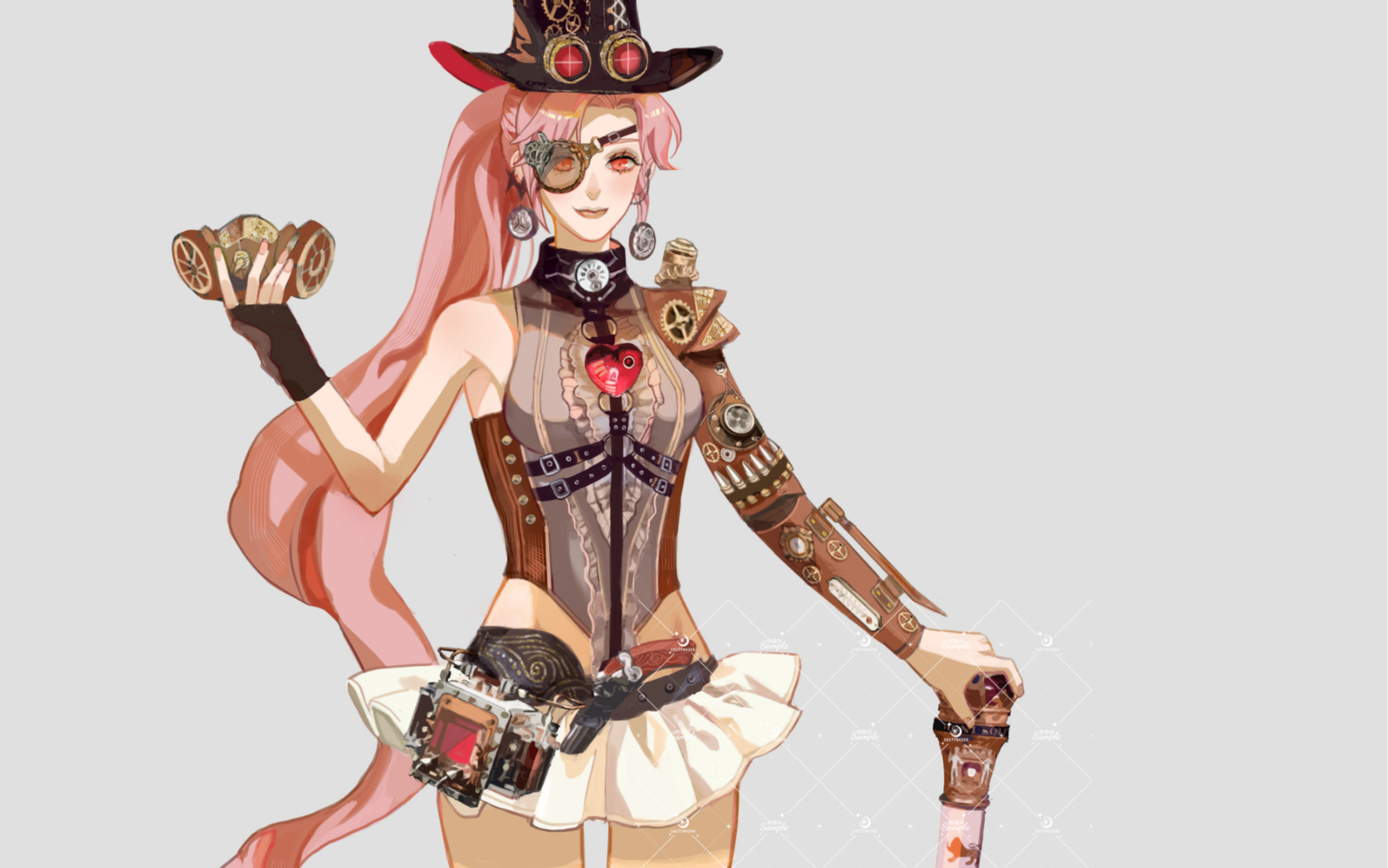 【ps板绘】蒸汽朋克少女 绘画过程