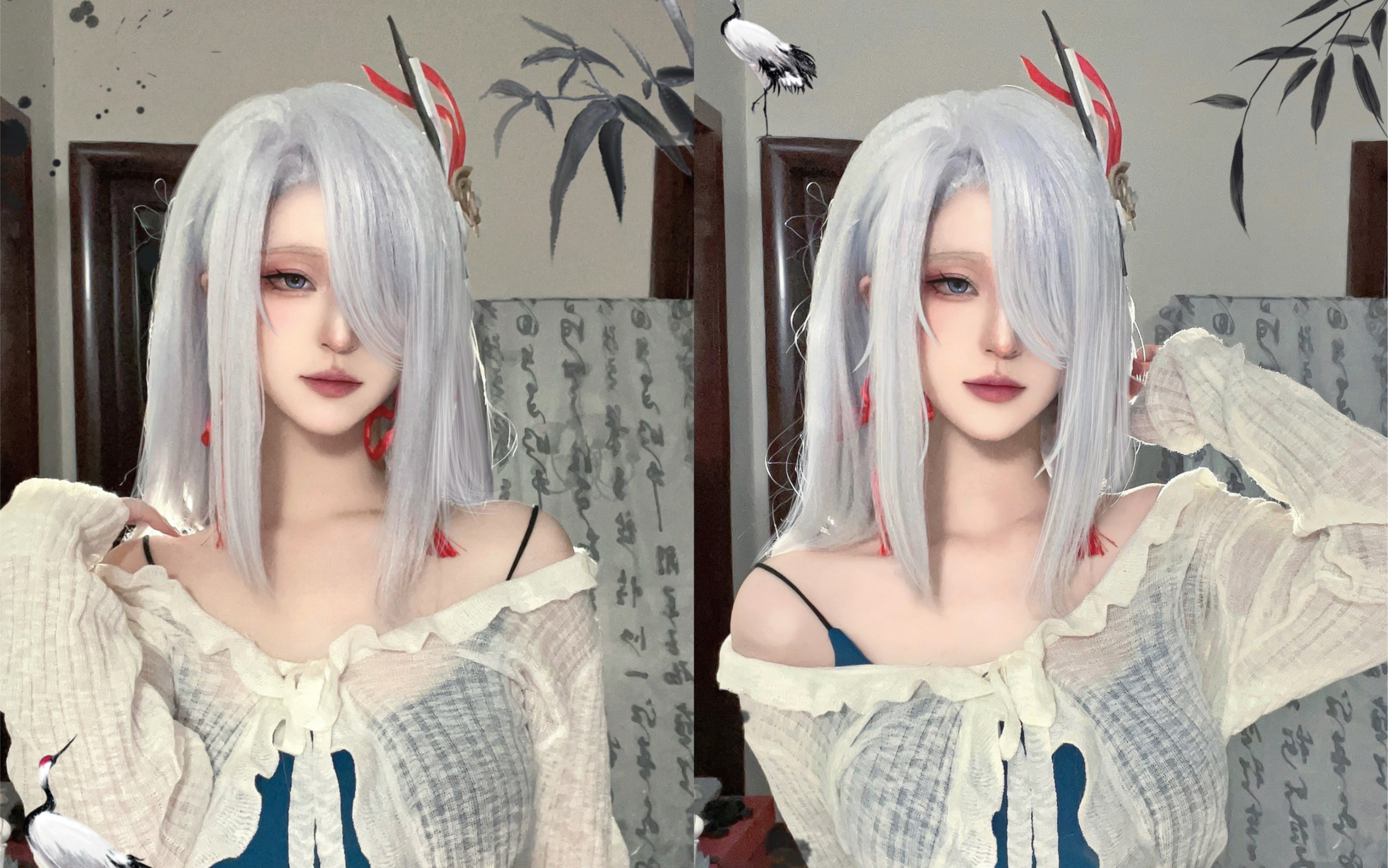 申鹤同人cos 小姨我啊 刚学会玩智能手机