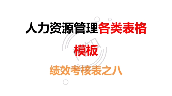 人力资源管理各类表格模板 绩效考核表之八 人力资源六大模块文书模板哔哩哔哩bilibili