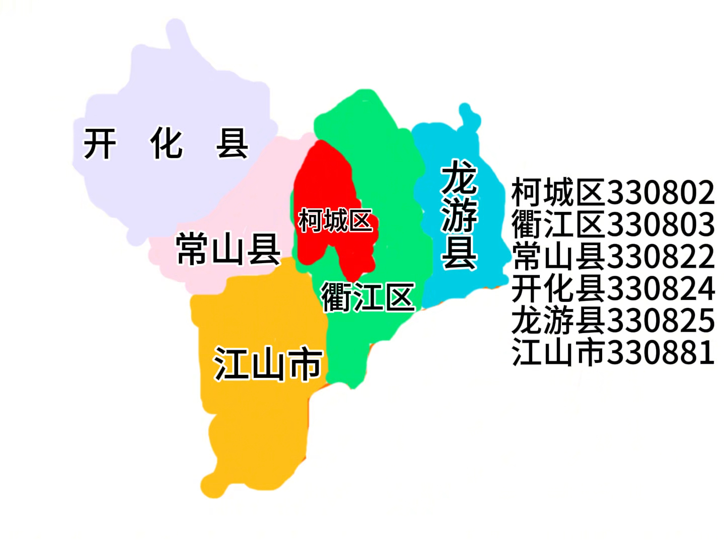 【新版】衢州区划以及区划代码大变迁