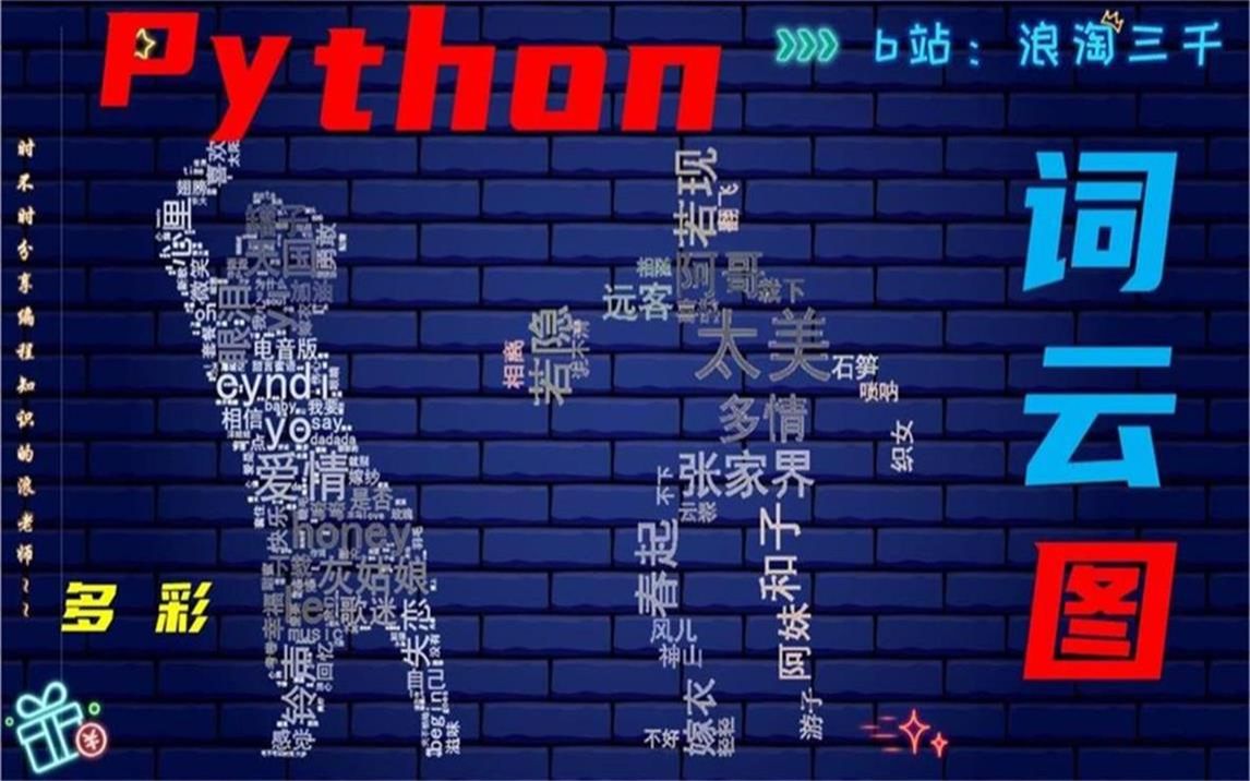 【Python人物词云视频分解教程】002静态多彩词云图制作,简单易用,自由度高,代码地址在视频中哔哩哔哩bilibili