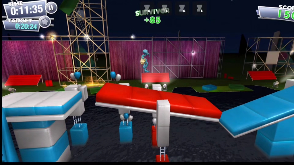 勇敢向前冲wipeout:1-3爆发一跑跑出19秒54的成绩