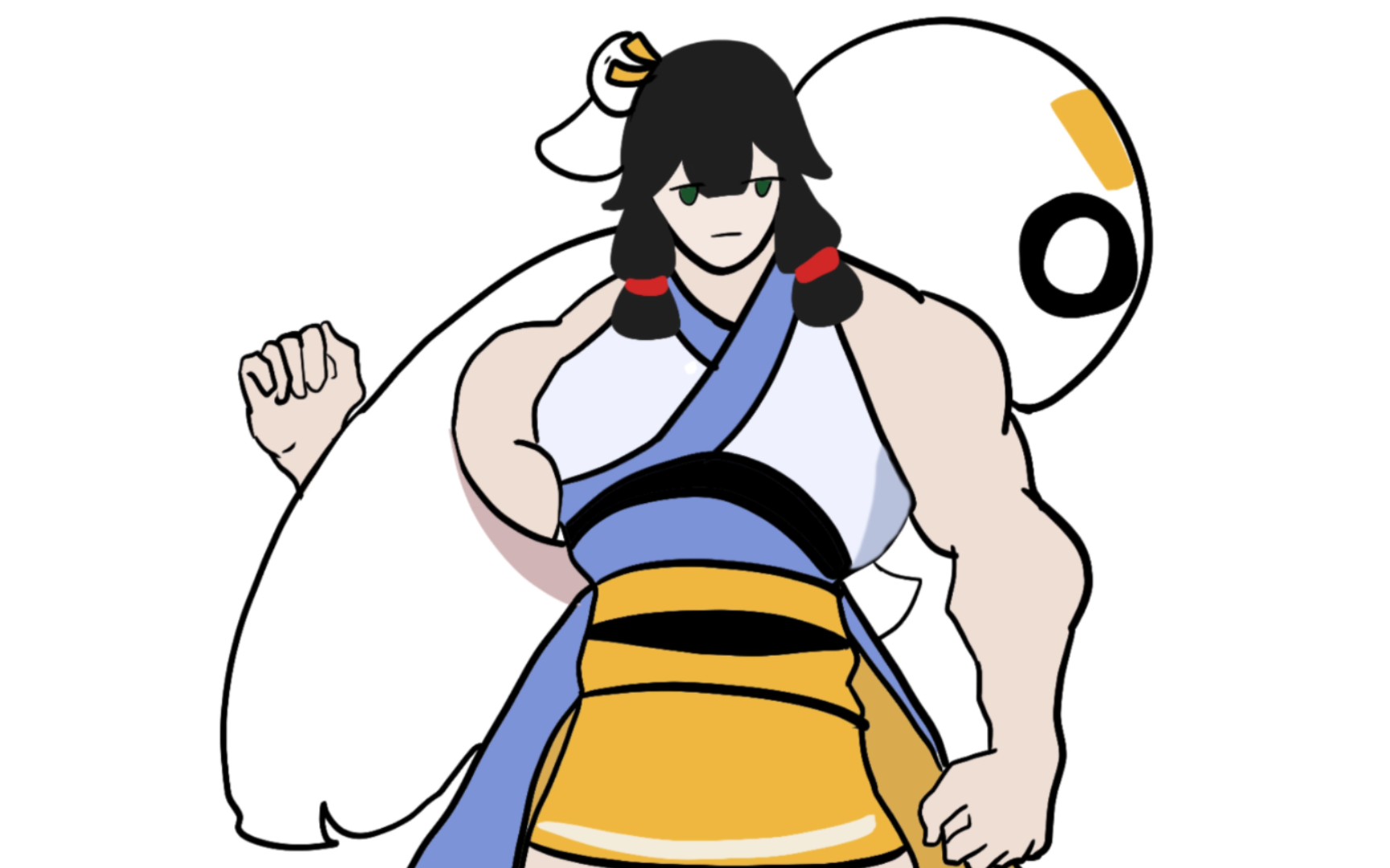 日和坊,是一位魁梧的女子