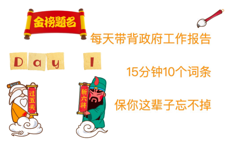 【带你背政工报告】无痛搞定2022政府工作报告,每天15分钟,把知识塞进你的脑子|Day 1哔哩哔哩bilibili