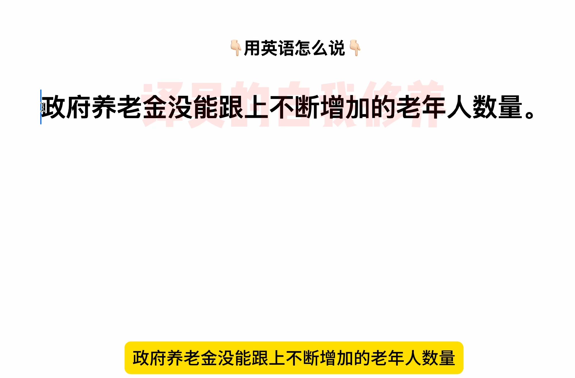 英语怎么说:“政府养老金没能跟上不断增加的老年人数量.”哔哩哔哩bilibili