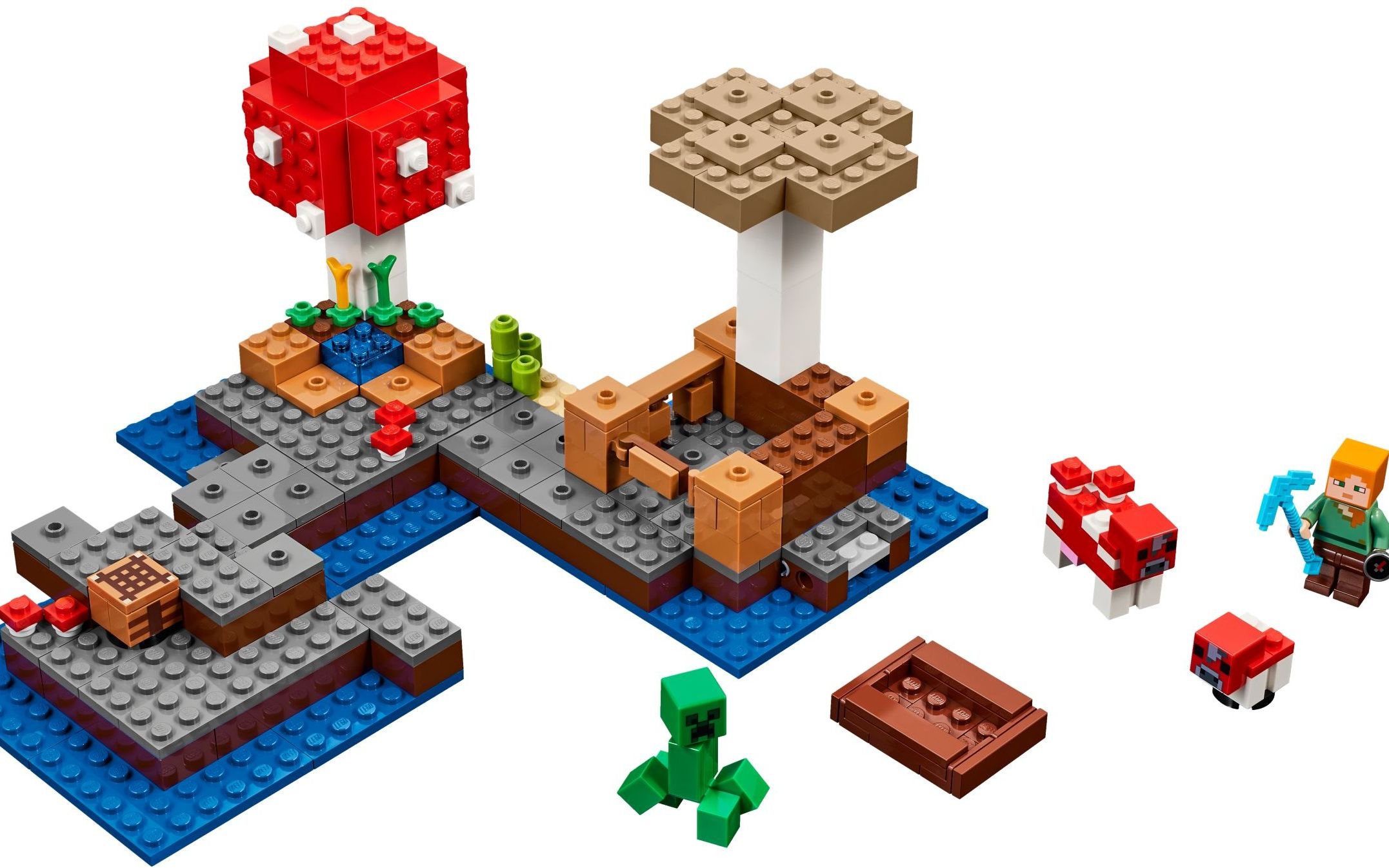 乐高lego 21129 minecraft 我的世界 蘑菇岛 速拼评测_哔哩哔哩 (゜