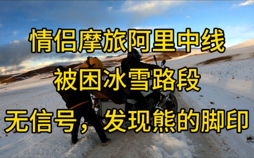 冬季摩旅阿里中线,被困非铺装冰雪路段,无信号,还发现熊的脚印哔哩哔哩bilibili