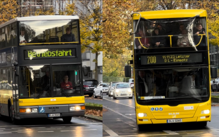 bvg老车限时重归:曼恩man nd202 & man nd313 (a39)再次走行柏林公交