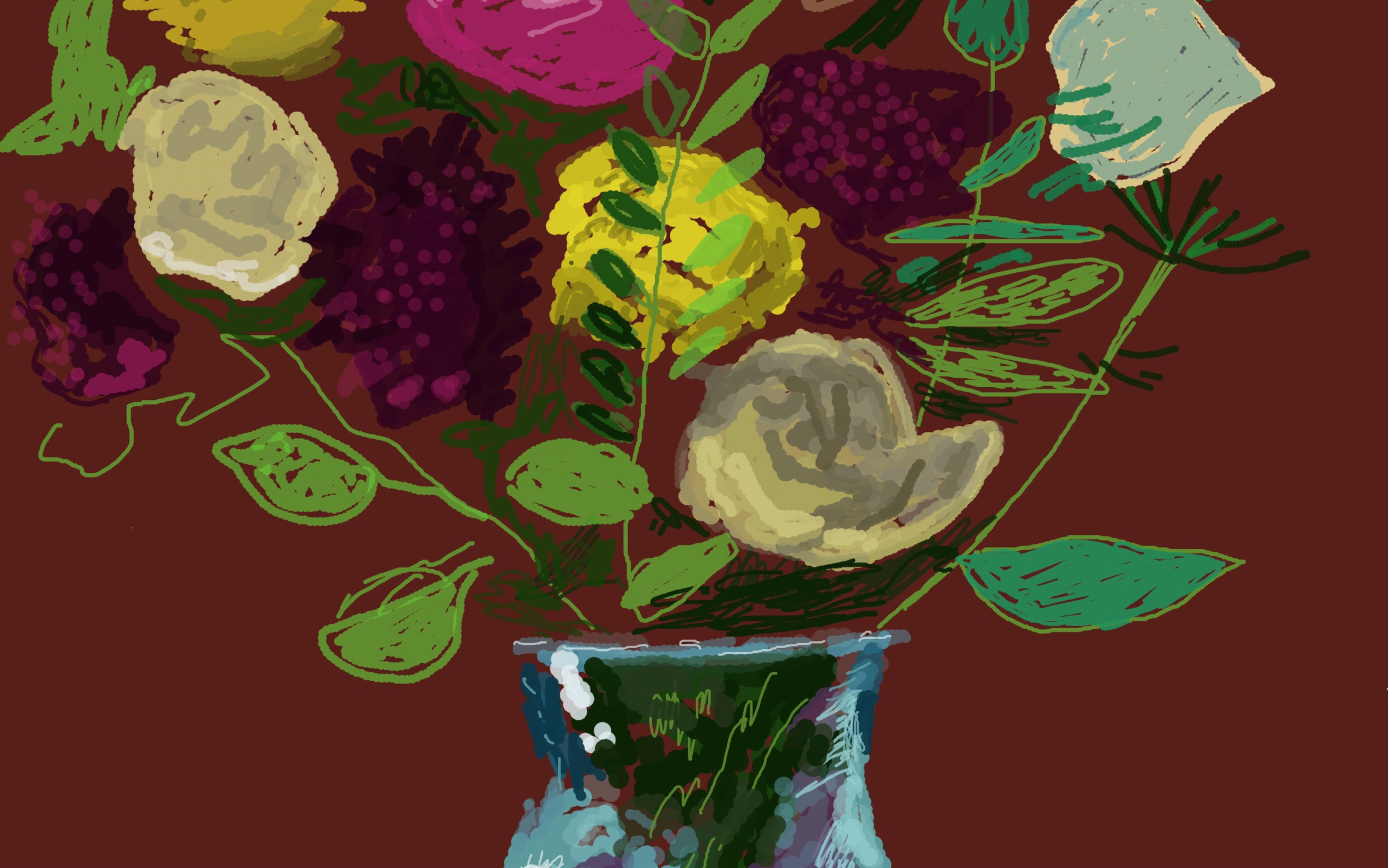 【ipad绘画】20flowers12——大卫霍克尼