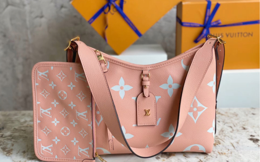 推荐高仿lv路易威登m46298粉色全皮 全皮压花系列 小号 carryall 小号