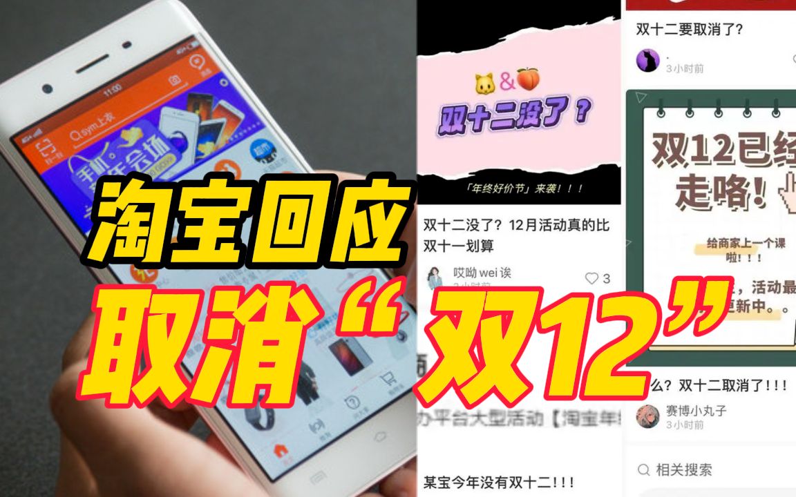 淘宝回应取消“双12”,网友:换了个名继续割哔哩哔哩bilibili