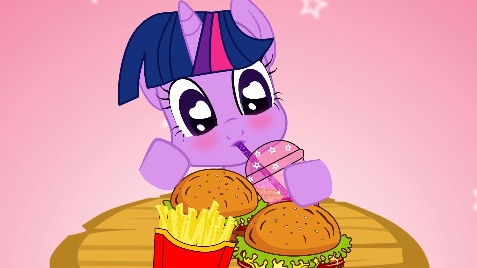 动画 MUKBANG 动画由可爱的 Twilight Sparkle 汉堡和炸薯条哔哩哔哩bilibili