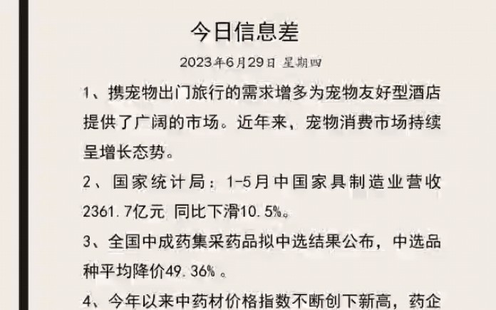 以小见大,以面概全,今日信息差已更新【2023年6月29日】,了解发展大趋势哔哩哔哩bilibili