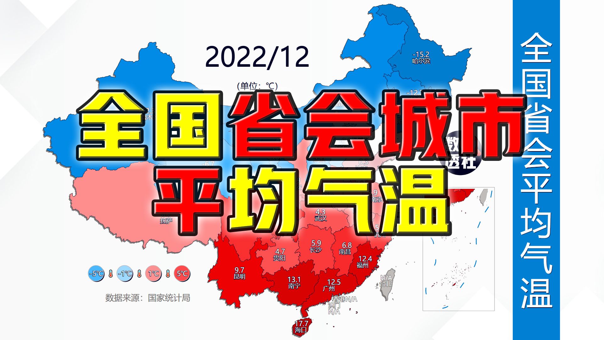 全国省会城市平均气温月度变化,19952022哔哩哔哩bilibili