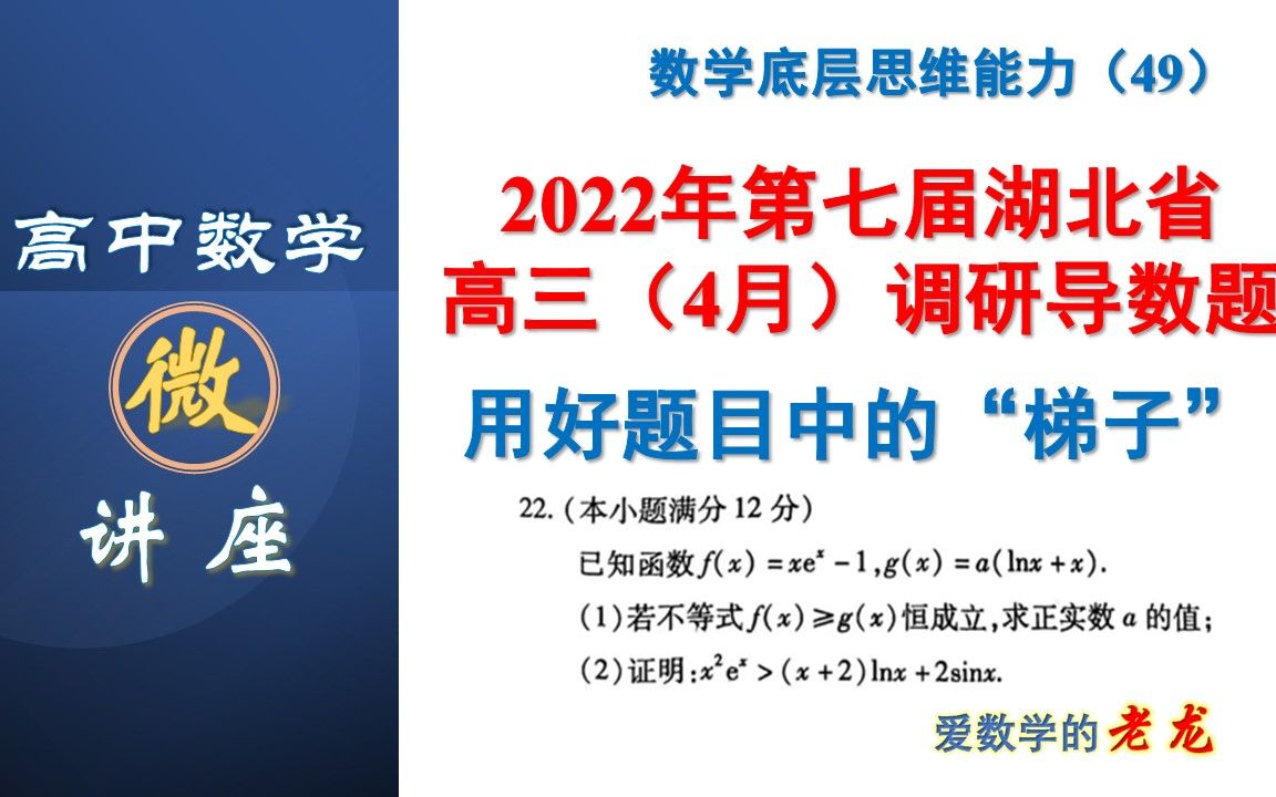 2022届湖北省高三(4月)调研导数压轴题哔哩哔哩bilibili