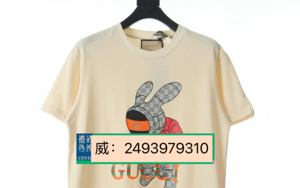 gucci/古驰兔子印花圆领t恤