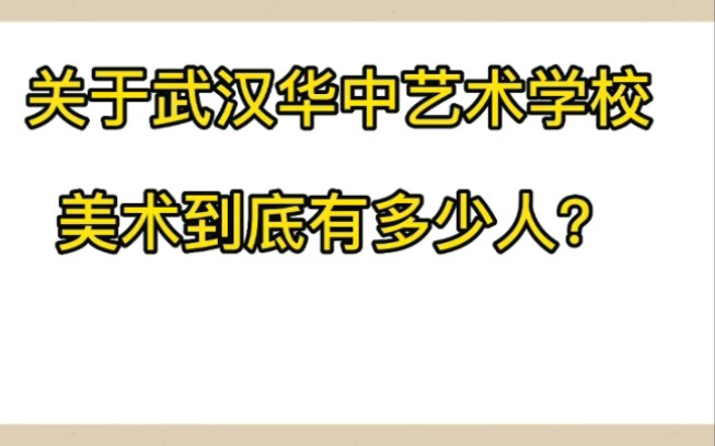 武汉华中艺术学校美术有多少人?哔哩哔哩bilibili