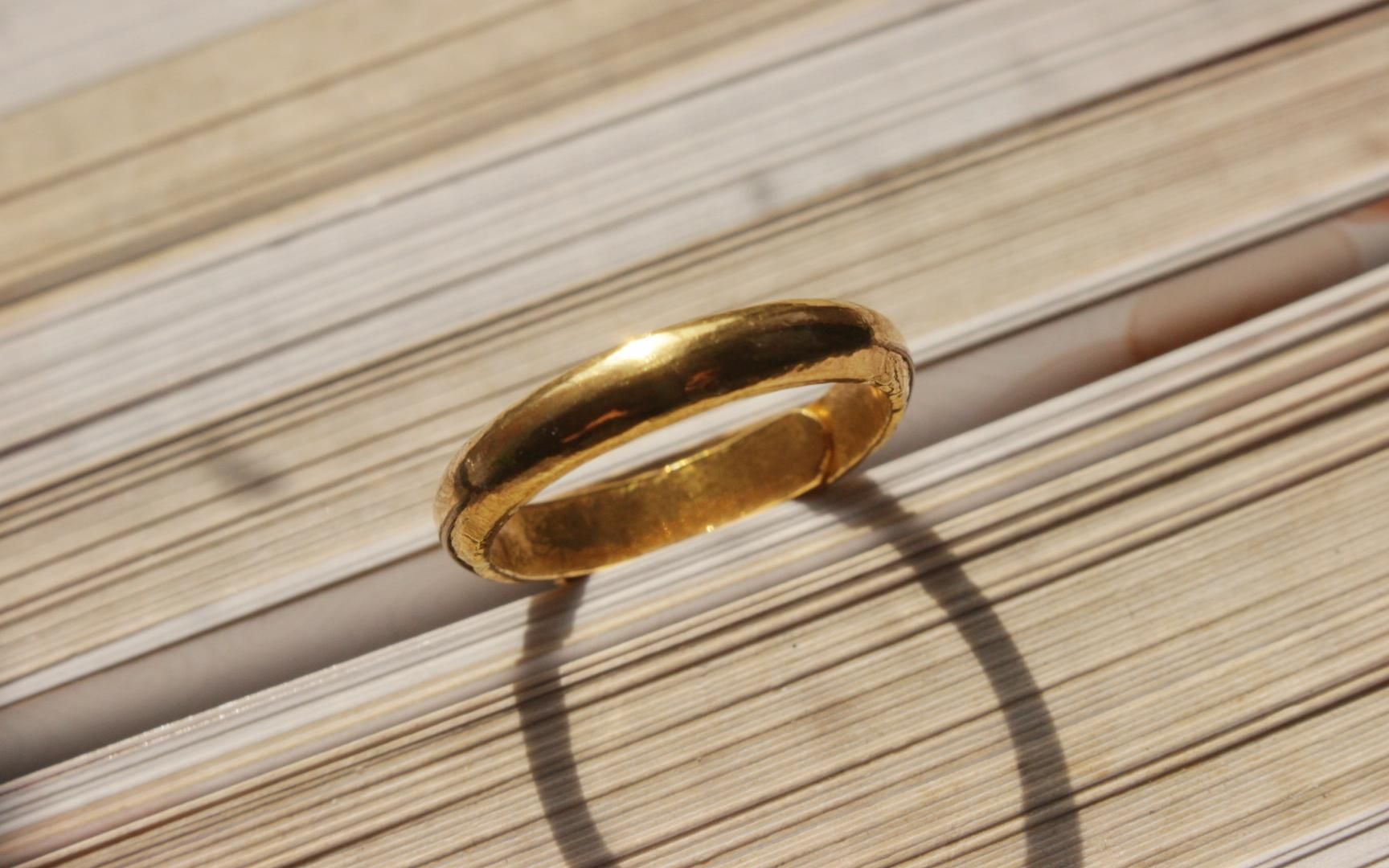 旧黄金首饰改款 开口泥鳅背戒指一枚