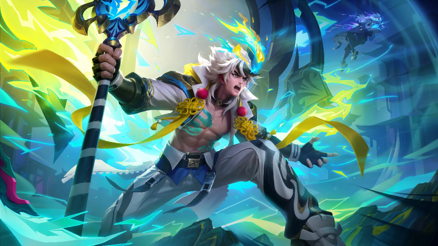 王者男英雄露出腹肌后