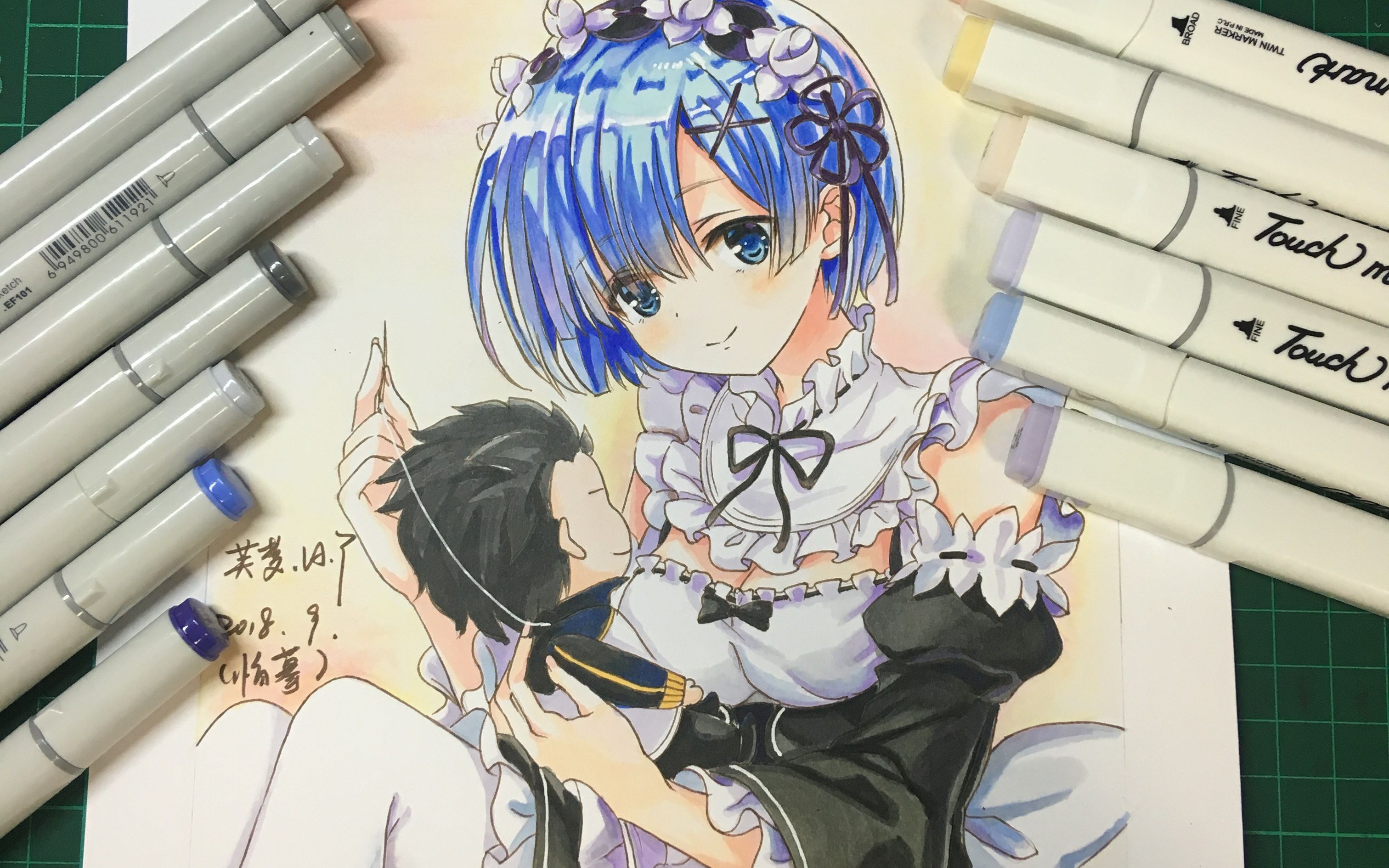 【马克笔】来来来,一起临摹一个雷姆吧