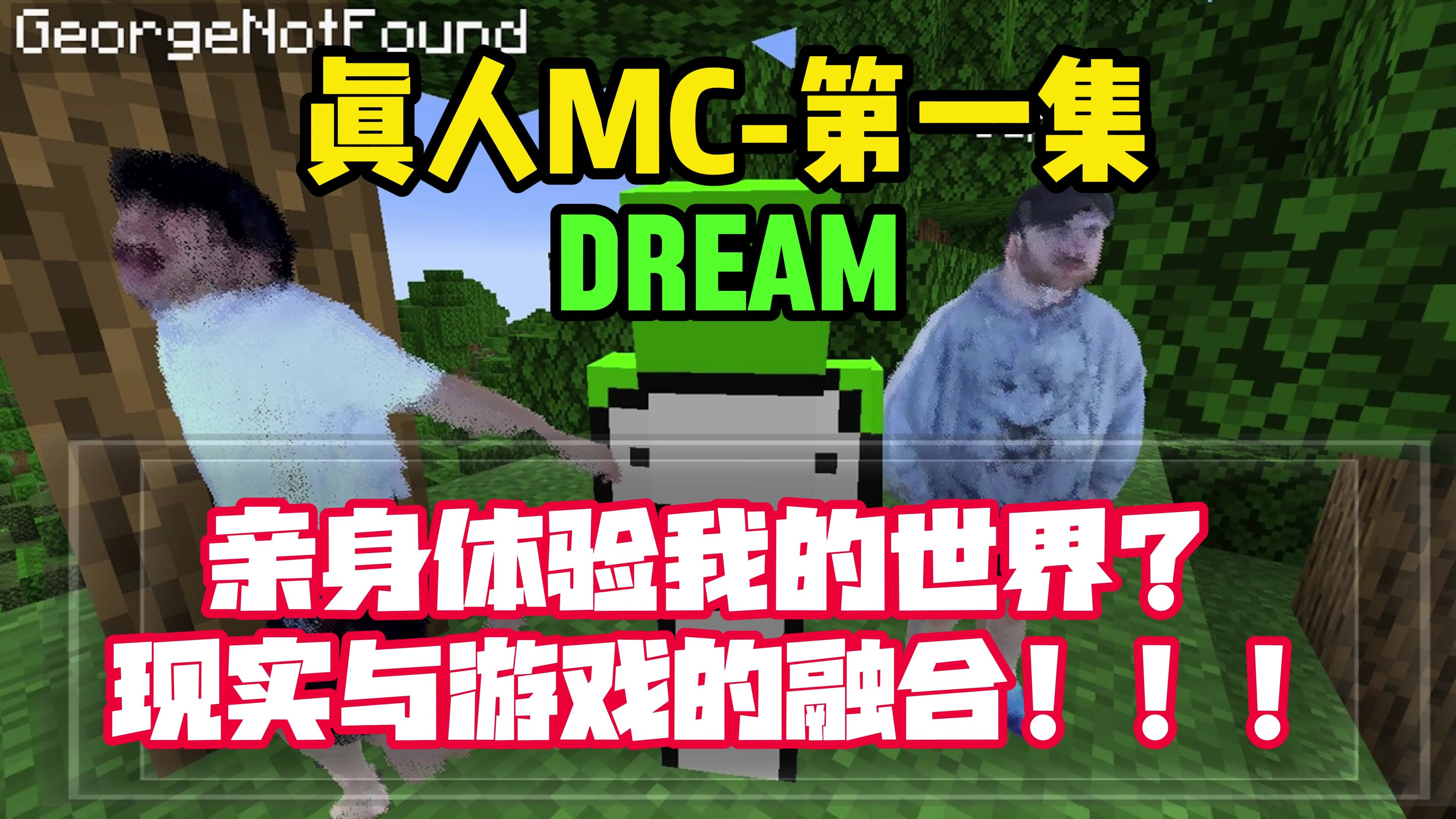 我的世界:Dream亲身体验我的世界?现实与游戏的融合!真人MC1我的世界